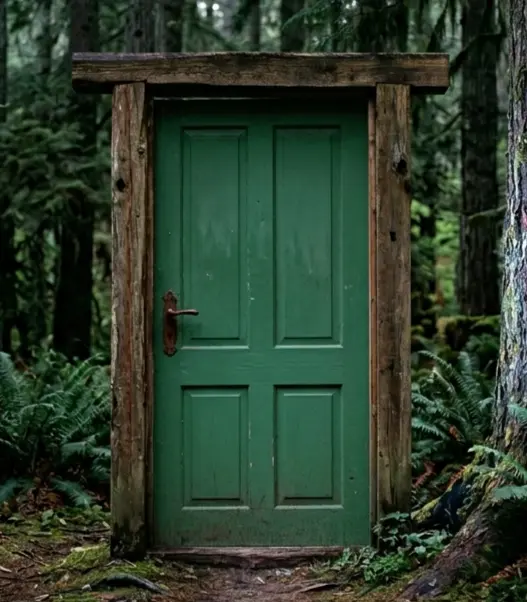 Green door entrance to The Joint Sitka